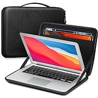 FINPAC Hard Laptop and Tablet Sleeve Case for 13.6-inch MacBook Air M3 A3113 2024, 14-inch MacBook Pro M3/M2/M1 2023-2021, 13.3'' MacBook, Shockproof Briefcase with Pocket for Surface Laptop, Black