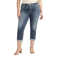 Silver Jeans Co. Women's Plus Size Elyse Mid Rise Comfort Fit Capri Jeans