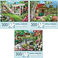 Bits and Pieces - Value Set of Three (3) 300 Piece Jigsaw Puzzles for Adults - Each Puzzle Measures 18
