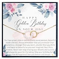 21st Birthday Gift for Women Birthday Gift for 21 Year Old Girl Gifts for Her Bday Gift Ideas for 21 Birthday Jewelry Gift for Women Age 21 - Two Linked Circles Necklace