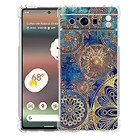 Pixel 8 Pro Case,Gorgeous Colours Circle Manala Drop Protection Shockproof Case TPU Full Body Protective Scratch-Resistant Cover for Google Pixel 8 Pro