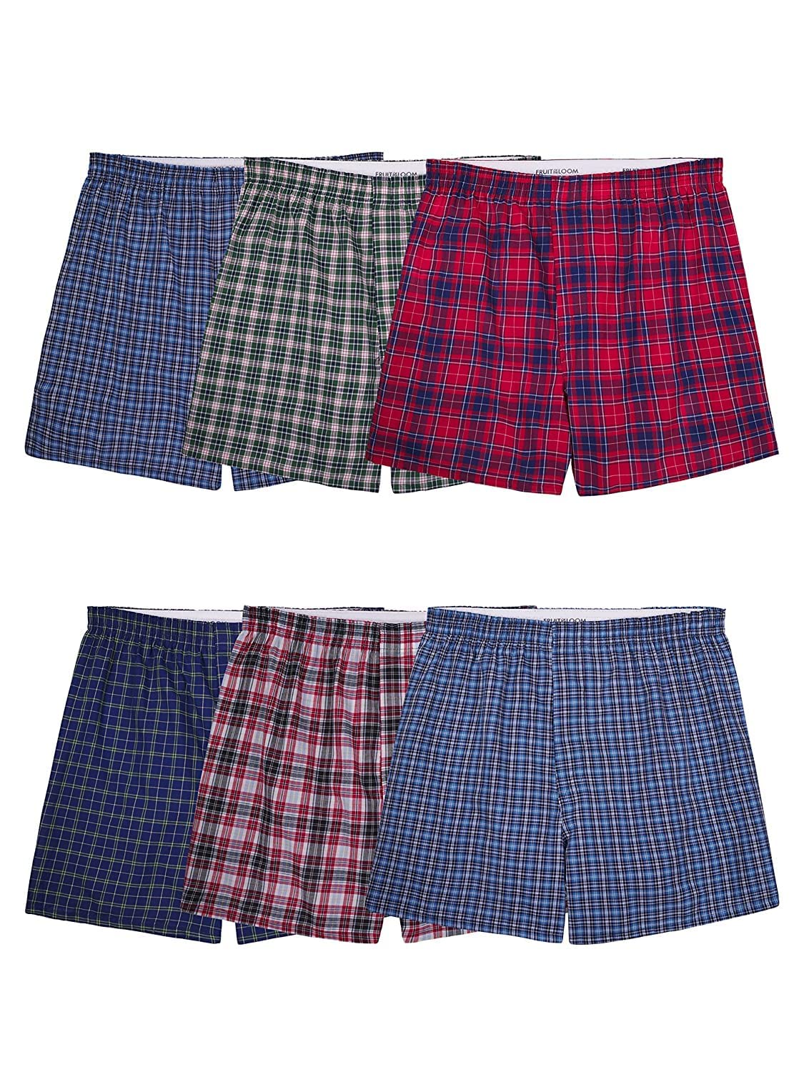 Fruit of the Loom Men's Tag-Free Boxer Shorts (Knit & Woven)