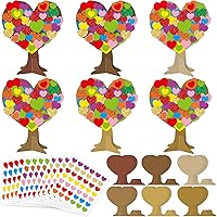 980 Pieces Valentines Love Heart Tree Craft for Kids Valentine's Day DIY Self-Adhesive Heart-Shaped Stickers Craft Kits for Classroom Home School Activity Wedding Mother’s Day Decoration, 36 Sets