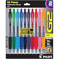 PILOT G2 Limited Edition Harmony Ink Collection Retractable Gel Pens, 0.7mm Fine Point, Assorted Ink, 10-Pack(New Rose Pink & Grape Inks), 10-Pack
