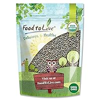 Food to Live Organic French Green Lentils, 3 Pounds – Non-GMO, Whole Dry Beans, Raw, Sproutable, Vegan, Kosher, Bulk. Rich in Folate, Fiber, and Plant-Based Protein. Great for Soups, Chili and Curries