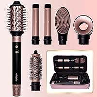 ELLA BELLA® 6 in 1 Professional Hot Air Styler • Powerful Hair Dryer & Straightener Set • Styling Without Heat Damage • Fast Drying Curling Volumizing Straightening • Includes Protective Travel Case
