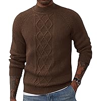 PJ PAUL JONES Men's Mock Turtleneck Sweater Casual Cable Knit Twisted Pullover Sweaters