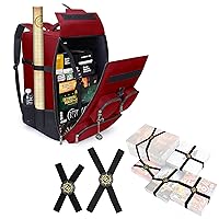 ENHANCE Tabletop Board Game Backpack (Dragon Red) + Board Game Bands - Bundle