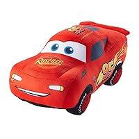 Mattel Disney and Pixar Cars 10-inch Lightning McQueen Talking Plush Toy Car with 10 Sounds
