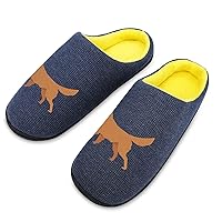Cute Golden Retriever Men's Knitted Cotton Slippers Soft Comfort Warm House Casual Shoes