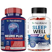 Brain Health & Sleep Support Kit - Nootropic Brain Booster Capsules + Sleep Well Gummies - for Memory Function, and Restful Sleep - Passiflora, Melatonin, Vitamin B6