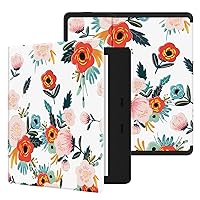 Ayotu Colorful Case for All-New Kindle Oasis (10th Gen, 2019 Release & 9th Gen, 2017 Release) PU Leather Smart Waterproof Cover,Auto Wake/Sleep,ONLY Fits All-New 7” Kindle Oasis,KO Flowers