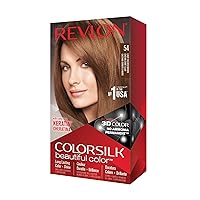 Permanent Hair Color, Permanent Hair Dye, Colorsilk with 100% Gray Coverage, Ammonia-Free, Keratin and Amino Acids, 54 Light Golden Brown, 4.4 Oz (Pack of 1)