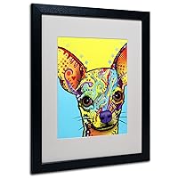 Chihuahua Matted Artwork by Dean Russo with Black Frame, 16 by 20-Inch