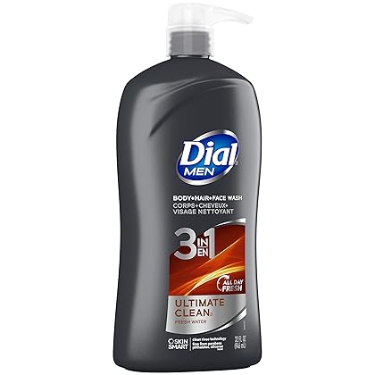 Dial Men 3in1 Body, Hair and Face Wash, Ultimate Clean, 32 fl oz