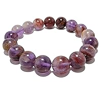 Amethyst Bracelet 7mm Boutique Dark Purple Round Gemstone Stretch Crystal Healing B01
