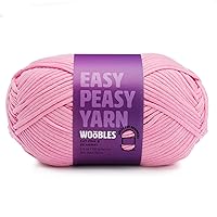 The Woobles Easy Peasy Yarn, Crochet & Knitting Yarn for Beginners with Easy-to-See Stitches - Yarn for Crocheting - Worsted Medium #4 Yarn - Cotton-Nylon Blend