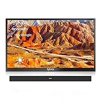 SYLVOX Outdoor TV with Soundbar, Smart Outdoor TV 65” 2000 Nits Full Sun, 4K UHD Weatherproof Outdoor TV with Voice Control Chromecast Built-in, IP55 Android TV for Outside (Pool Pro Series)