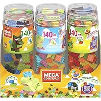 Mattel GVM52 Mega Bloks Tube 140 Pieces Assorted Colors, Multicoloured