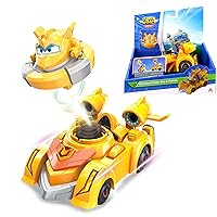 Alpha Group Super Wings Golden Boy Spinning Battling Tops & Cars Toys, Yellow Car Toys for Kids Age 3+, Little People Race Toy Cars for Boys and Girls, Best Gifts for Kids Boys Girls