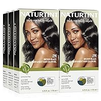 Permanent Hair Color 2N Brown Black (Pack of 6), Ammonia Free, Vegan, Cruelty Free, up to 100% Gray Coverage, Long Lasting Results