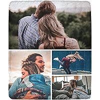Custom Blanket with Photo Blanket Customized Picture Personalized Blanket Customize Image Blanket - Dog Memorial Blanket Birthday Gifts (4 Photos Collage, 50x40 inch)