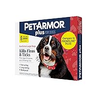 PetArmor Plus for Dogs Flea and Tick Prevention for Dogs, Long-Lasting & Fast-Acting Topical Dog Flea Treatment, 6 Count, extra large