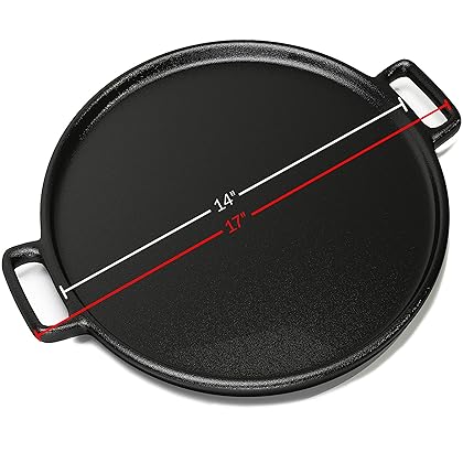 Home-Complete Cast Iron Pizza Pan-14” Skillet for Cooking, Baking, Grilling-Durable, Long Lasting, Even-Heating and Versatile Kitchen Cookware