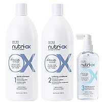 NUTRI-OX Gentle Shampoo Normal for Thinning Hair | Thicker, Fuller-Looking Hair | Clinically & Dermatologically Tested | Peppermint | Color-Safe