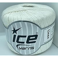Cream Linen Viscose Blend Yarn - Fine, Sport Weight 1.76 Ounces (50grams) 191 Yards (175 Meters)