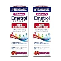 Emetrol Children's Non-Drowsy Nausea Relief - Liquid Nausea Medicine for Upset Stomach - Nausea Relief for Kids - Mixed Berry Flavor - 4fl oz, 2 Pack