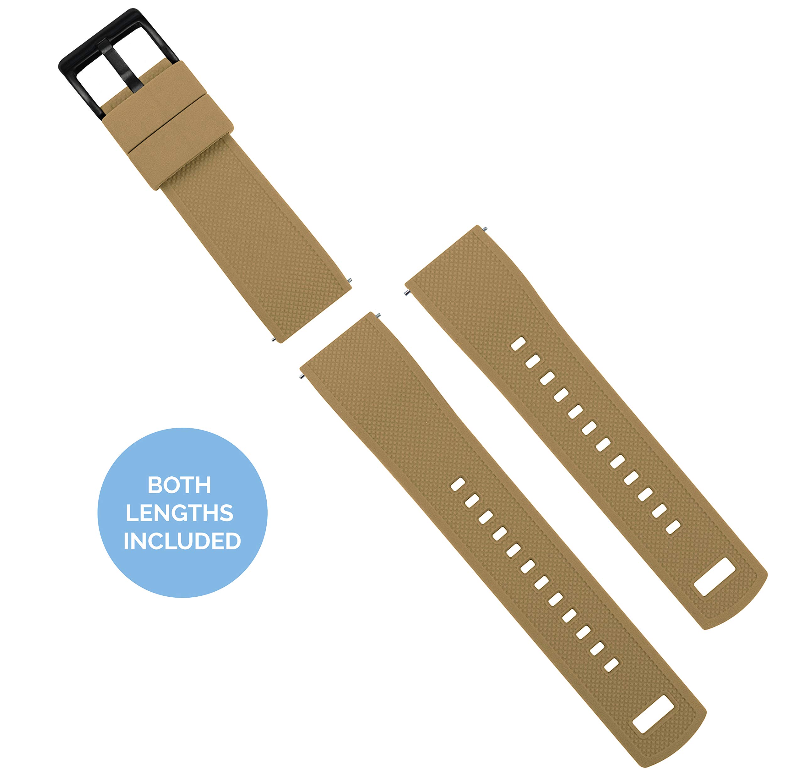 BARTON Elite Silicone Watch Bands - Quick Release - Choose Strap Color & Buckle Color (Stainless Steel, Black PVD or Gunmetal Grey) - 18mm, 19mm, 20mm, 21mm, 22mm, 23mm & 24mm Watch Straps