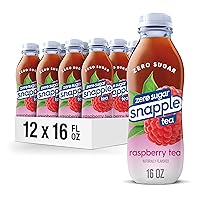 Snapple Zero Sugar Raspberry Tea, 16 fl oz recycled plastic bottle, Pack of 12