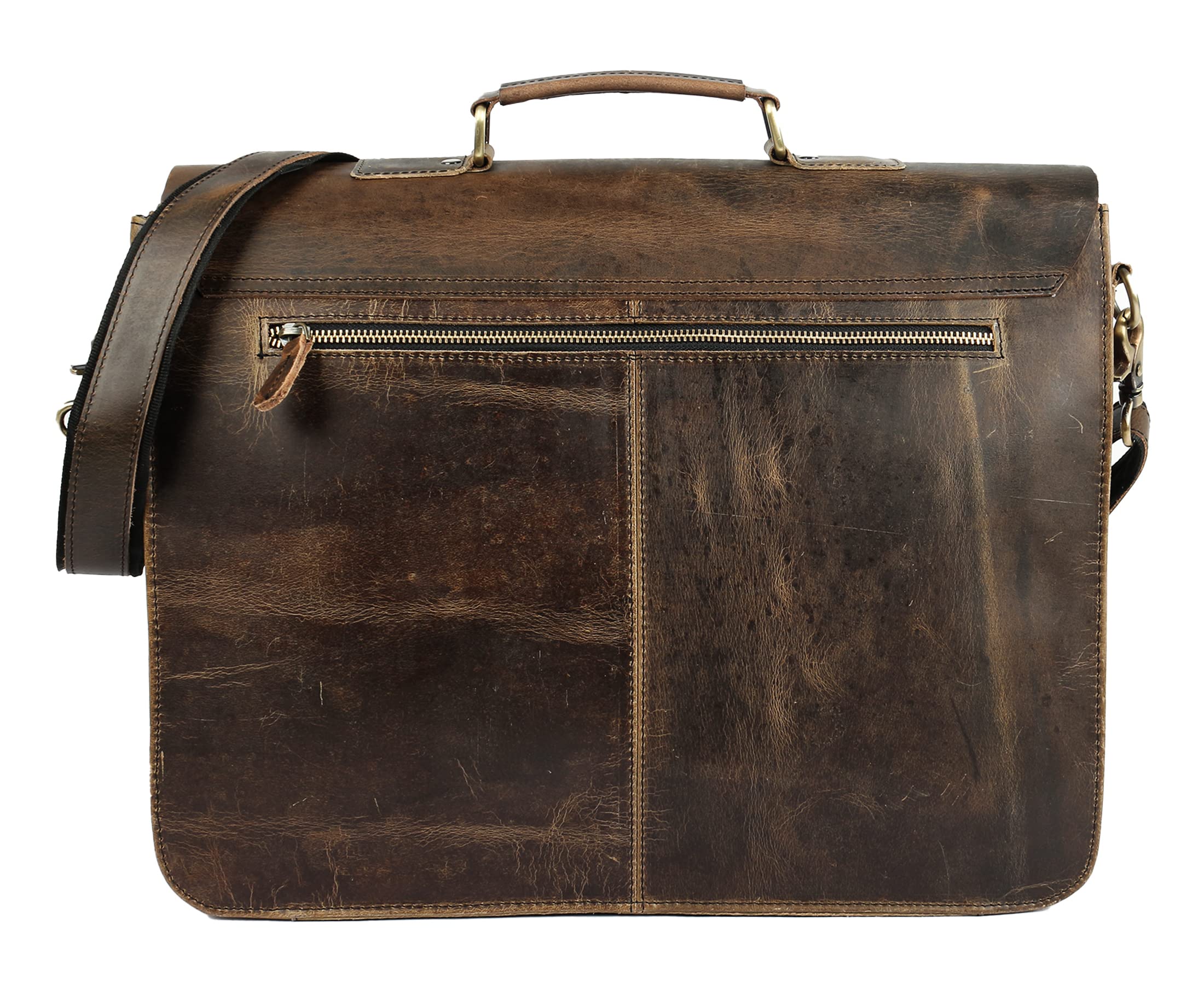 Vintage Retro Buffalo Leather Briefcase (15