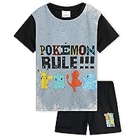 Pokemon Boys Pyjamas for Kids and Teenagers T-Shirt and Shorts Summer PJs Gifts for Boys