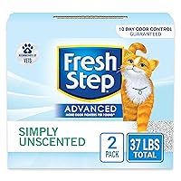 Clumping Cat Litter, Advanced, Simply Unscented, Extra Large, 37 Pounds total (2 Pack of 18.5lb Boxes) (Package May Vary)