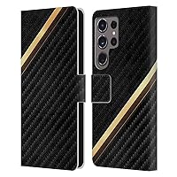 Head Case Designs Officially Licensed Alyn Spiller Gold Carbon Fiber Leather Book Wallet Case Cover Compatible with Samsung Galaxy S24 Ultra 5G