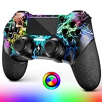 CHASDI Wireless Controller for PS4, Custom Design with RGB Light,1000mAh Battery and 3.5mm Audio Jack, V2 Gamepad Joystick Compatible with PS4/Slim/Pro and Windows PC