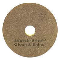 Scotch-Brite 09541 Clean And Shine Pad, 20-Inch Diameter, Yellow/Gold, 5/Carton