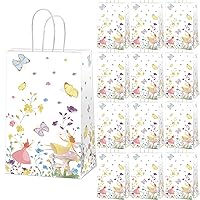 gisgfim 12pcs Truly Fairy Paper Treat Bags with Handles Talking Party Supplies Bags Tea Luncheon Garden Birthday Party Decoration Supplies