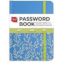 Boxclever Press Password Book. Never Forget a Password Again! Untitled Password Keeper Book to Keep Your Internet Details Safe. Password Book with Alphabetical Tabs for Home Or Office - 6 x 4.5''