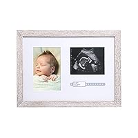 Pearhead Bracelet ID Photo & Sonogram Frame, Baby Ultrasound Photo Frame, Rustic