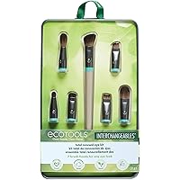 EcoTools Interchangeables Total Renewal Eye Makeup Brush Kit, Customizable Makeup Brushes for Eyeshadow, Travel-Friendly Kit, Eco-Friendly Synthetic Bristles, Cruelty Free & Vegan, 9 Piece Set