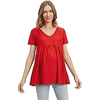 Women's V-Neck Front Pleat Maternity Top