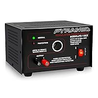 Pyramid Universal Compact Bench Power Supply - 10 Amp Linear Regulated Home Lab Benchtop AC-to-DC Converter w/ 13.8 Volt DC 115V AC 250W Input, Screw Type Terminal, 12V Car Cigarette Lighter-PS15K.5