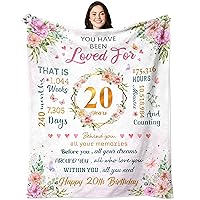 20th Birthday Gifts for Women, 20th Birthday Decorations, 20 Year Old Birthday Gifts for Her, Gifts for 20 Year Old Female, Best 20th Birthday Gift Ideas Throw Blanket 60