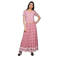 Loose Palazzo And Crop Top Set Santoon Printed Ethnic Dress For Women