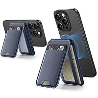 ESR Magnetic Wallet, Compatible with MagSafe Wallet, for iPhone Wallet with Adjustable Stand, for iPhone 15/14/13/12 Series, Not for iPhone 13/12 mini, 3 Card Holder, Vegan Leather, Dark Blue