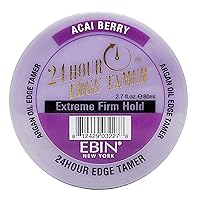 EBIN NEW YORK 24 Hour Argan Oil Edge Tamer Refresh (2.7oz/ 80ml, Acai Berry) | Extreme Firm Hold, Smooths & Tames Frizz | No Flaking or Drying | High Shine, Long Lasting, All Hair Types, Styling Gel.