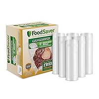 FoodSaver GameSaver Vacuum Sealer Bags, Rolls for Custom Fit Airtight Food Storage and Sous Vide, 8